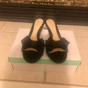 Black Kitten Heel Sandal